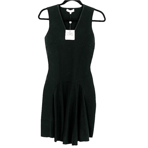 NWT Opening Ceremony Moto Inset Flare Sleeveless V-Neck Stretch Knit Dress Small - Picture 1 of 9